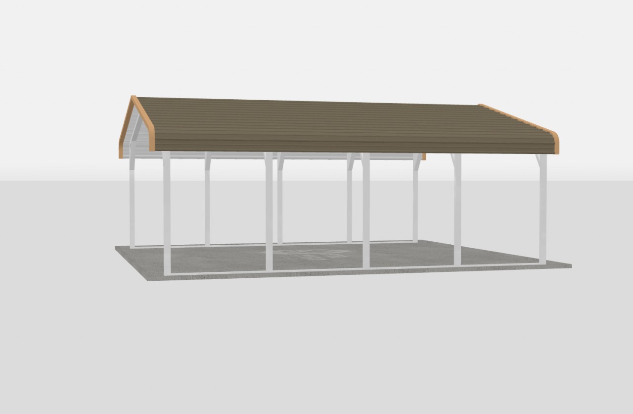 Standard Metal Carports - 18 x 20 x 6 (Regular Roof)