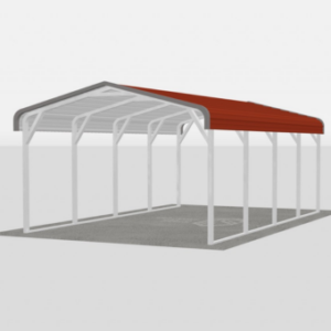 Standard Metal Carports - 12 x 20 x 6 (Regular Roof)