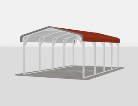 Standard Metal Carports - 12 x 20 x 6 (Regular Roof)