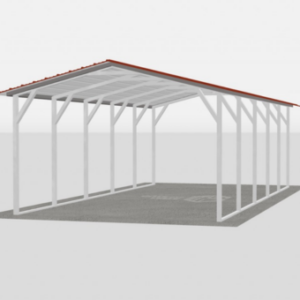 Standard Metal Carports - 12 x 25 x 7 (Vertical Roof)