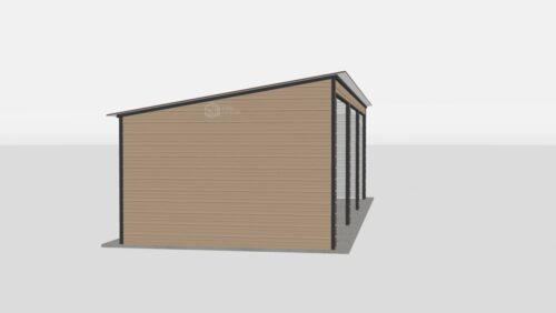 Metal Garage With Lean-to - 24 x 40 x 12