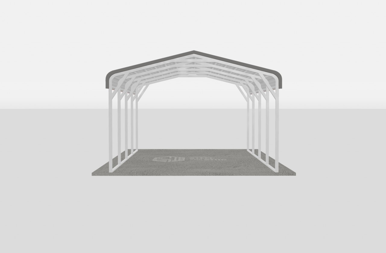 Standard Metal Carports - 12 x 20 x 6 (Regular Roof) - Image 3