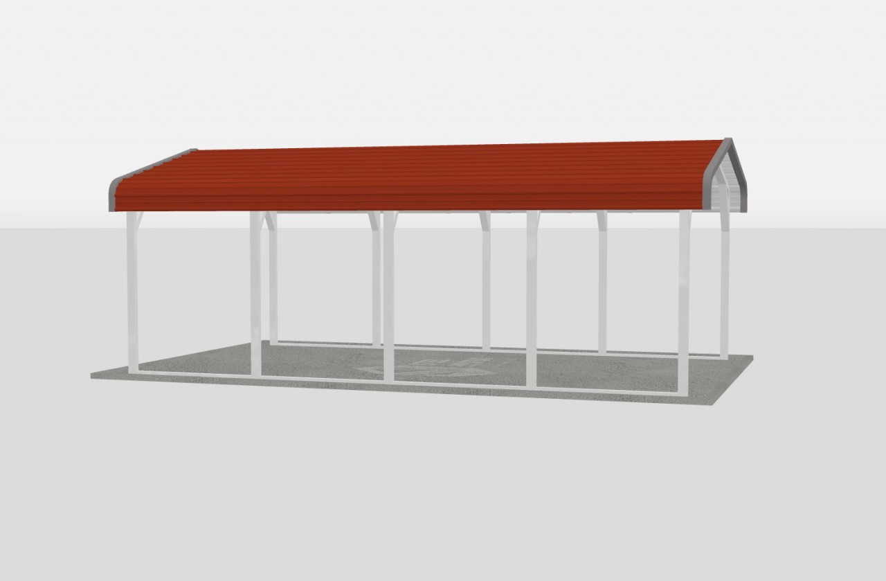 Standard Metal Carports - 12 x 20 x 6 (Regular Roof) - Image 2