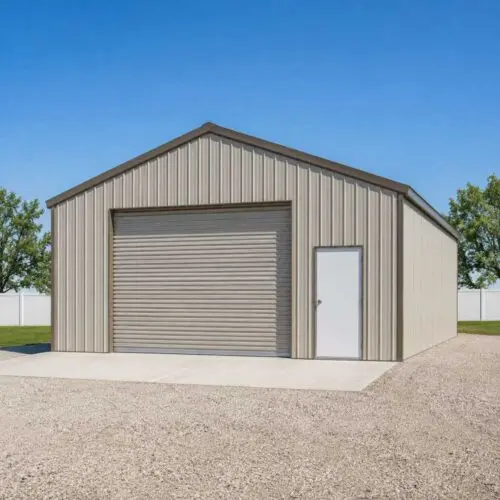 Standard Metal Garages - 20 x 25 x 10 (Regular Roof)