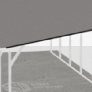100x30 metal building: free-standing metal lean-to with overhang - 3,000 sq ft Steel and Stud factory direct