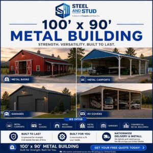 100x90 Metal Building Kits and Commercial Steel Buildings