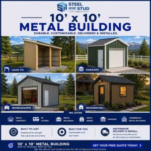 10x10 Metal Building Kits and Sheds