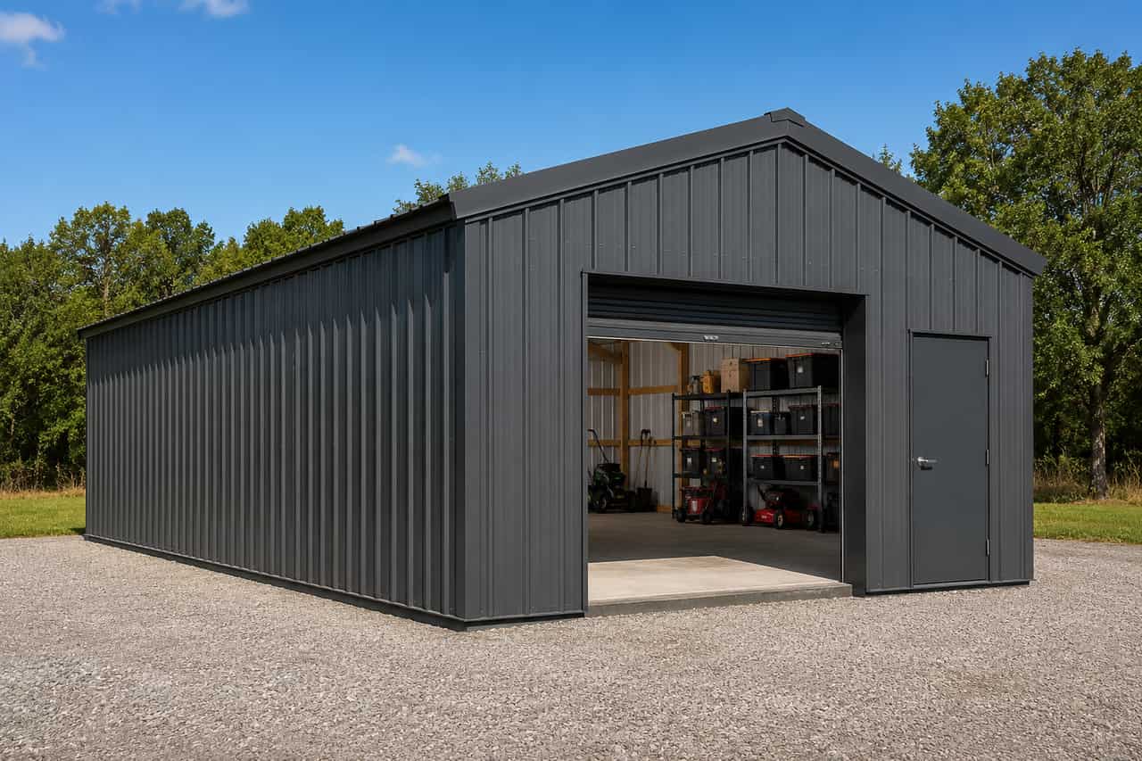 14x24 small business shop used for equipment parking and seasonal storage