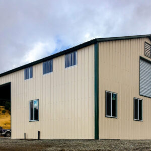 18x35 metal building: standard configuration angle (630 sq ft, proportion-matched from 30×60 source) from Steel and Stud