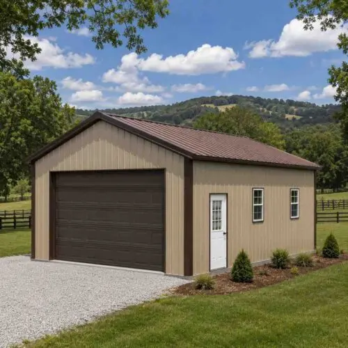 16×30 Single-Car Garage with Workbench Metal Building Kit