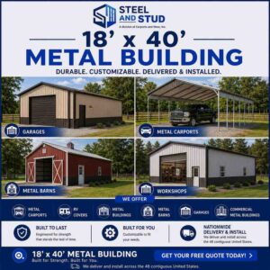 18x40 Metal Building Kits and Steel Garages