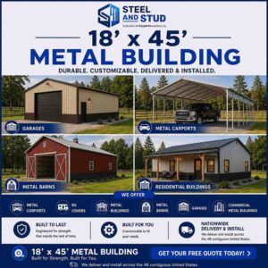 18x45 Metal Building Kits Custom Built to Order