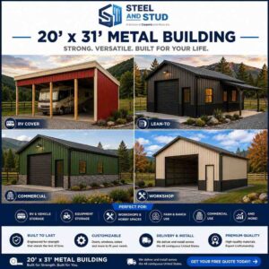 20x31 Metal Building Kits Built for Your Property