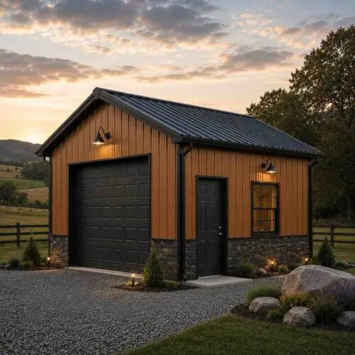16×24 Motorcycle & ATV Garage Metal Building Kit