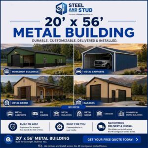 20x56 Metal Building Kits Built to Order