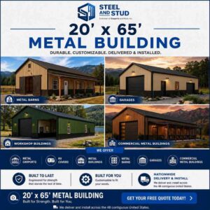 20x65 Metal Building Kits and Steel Garages