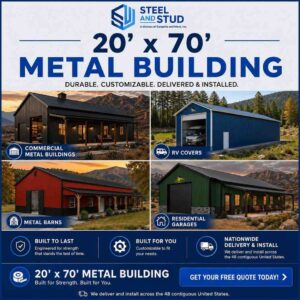 20x70 Metal Building Kits Custom-Built to Order