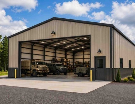 20x75 metal building: side elevation showing height and roof line, 1,500 sq ft Steel and Stud factory direct