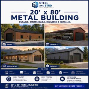 20x80 Metal Building Kits and Steel Garages
