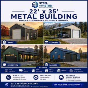 22x35 Metal Building Kits Custom Built To Order