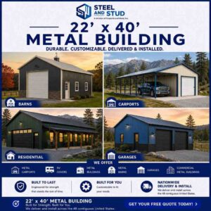 22x40 Metal Building Kits Built to Your Spec