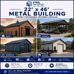 22x46 Metal Building Kit (1012 Sq Ft)
