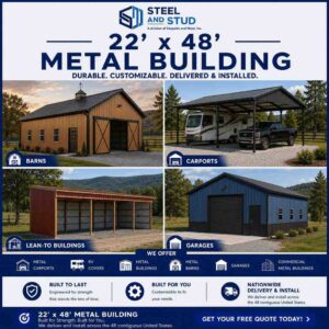 22x48 Metal Building Kits Custom-Engineered for Your Site