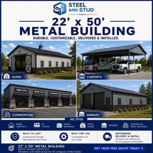 22x50 Metal Building Kits Built to Your Spec