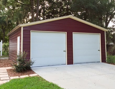 24x25 metal building: hero render — building exterior view, 600 sq ft Steel and Stud factory direct