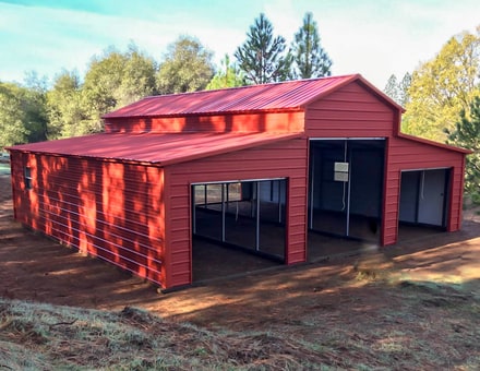 24x28 metal building: standard configuration angle, 672 sq ft Steel and Stud factory direct