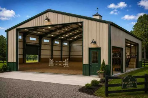 25×40 Split-Bay Garage with Partitioned Shop Metal Building Kit