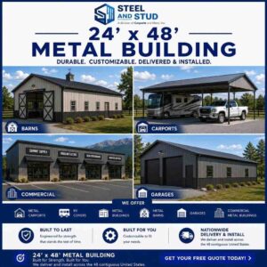 24x48 Metal Building Kit (1,152 Sq Ft)