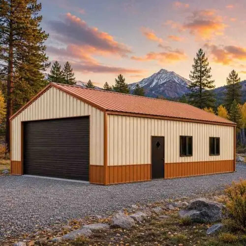28×40×12 Side-Entry Garage for Tight Lots Metal Building Kit