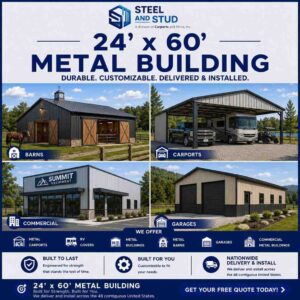 24x60 Metal Building Kits Built to Your Spec