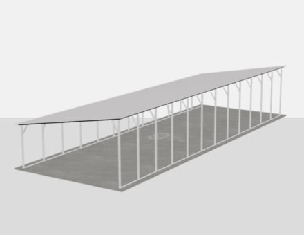 24x70 metal building: standard configuration angle, 1,680 sq ft Steel and Stud factory direct