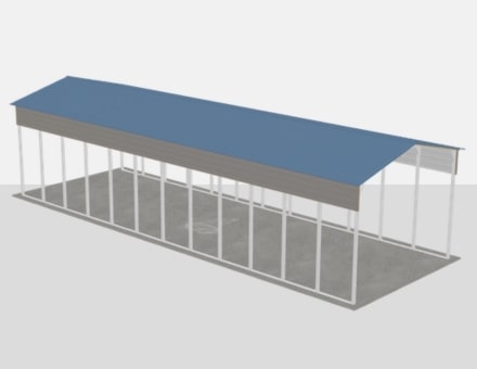 24x70 metal building: free-standing fully enclosed view, 1,680 sq ft Steel and Stud factory direct