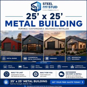 25x25 Metal Building Kits for Sale