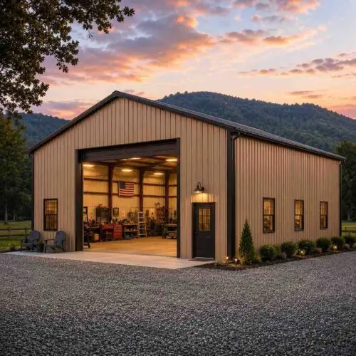 30×65 Four-Car Garage with Hobby Shop