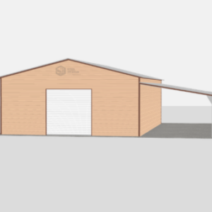 Metal Garage With Lean-to - 24 x 40 x 10