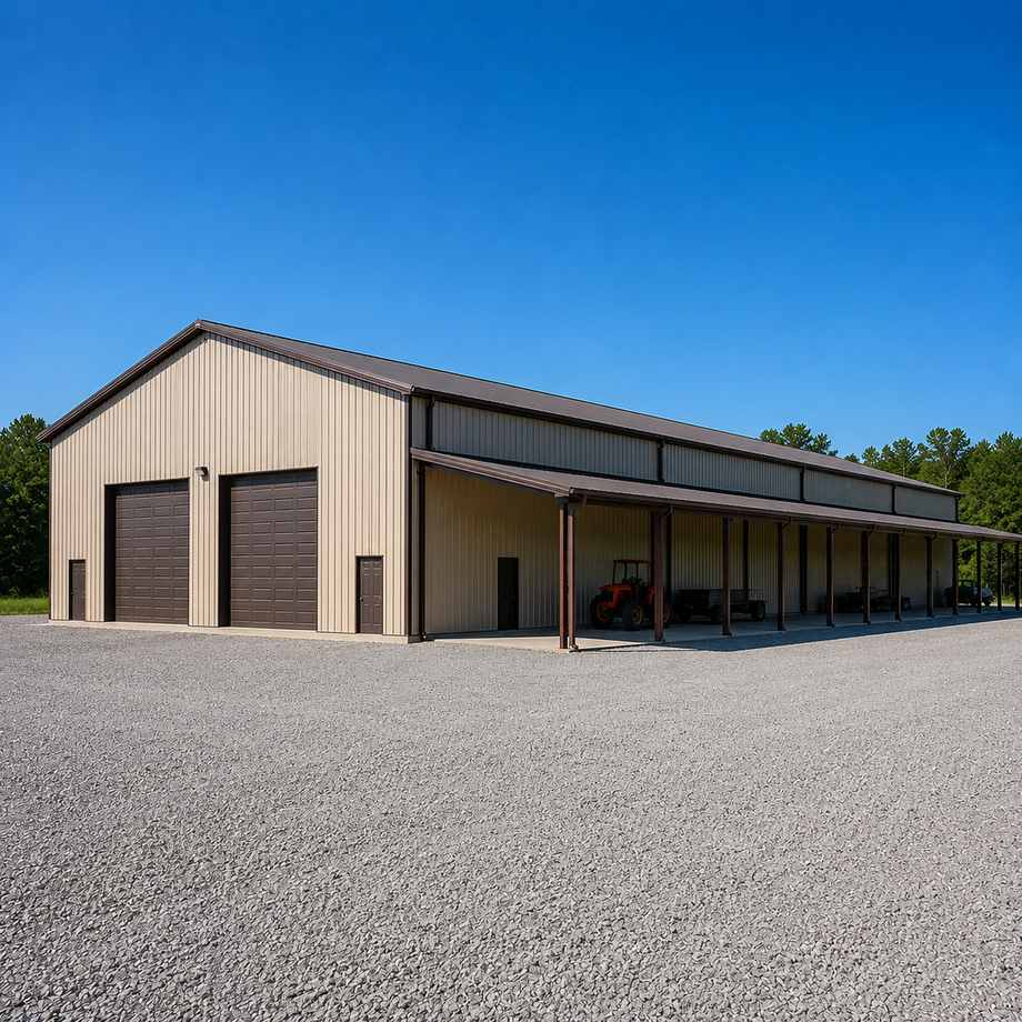 100x150 Metal Building - Lean-To