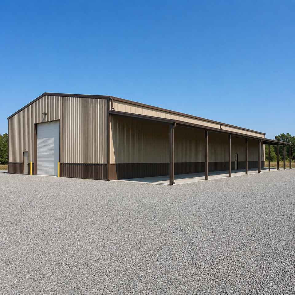 100x200 Metal Building - Lean-To