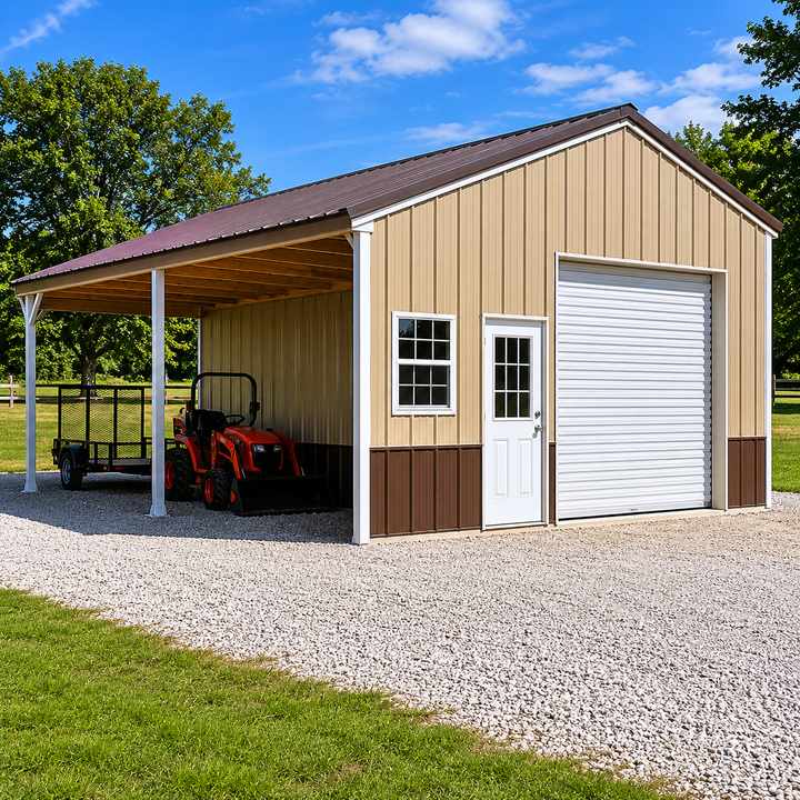 15x20 Metal Building - Lean-To