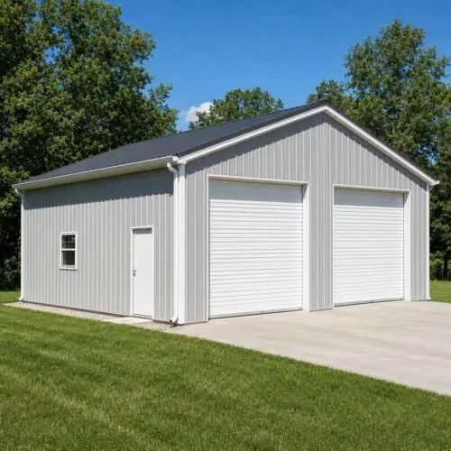 25×30 Two-Car Detached Garage Metal Building Kit