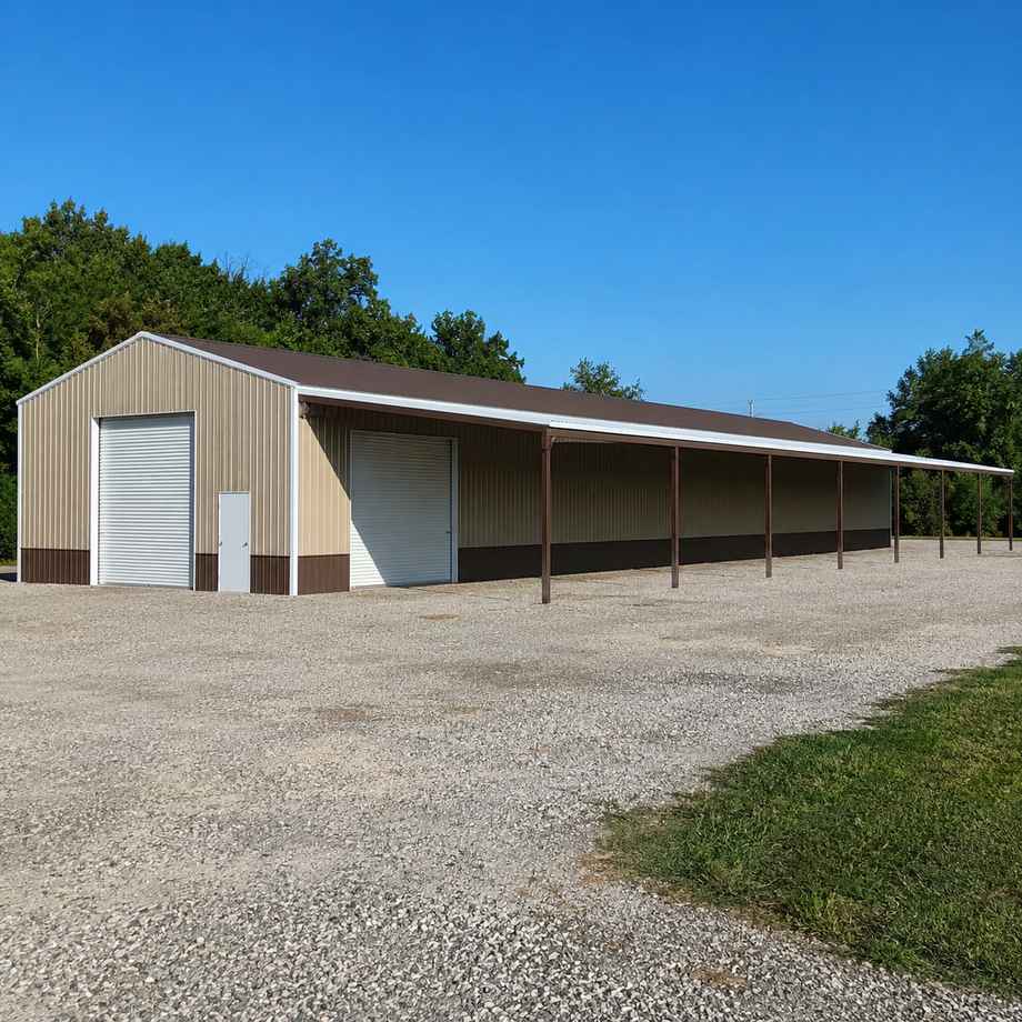 40x100 Metal Building - Lean-To