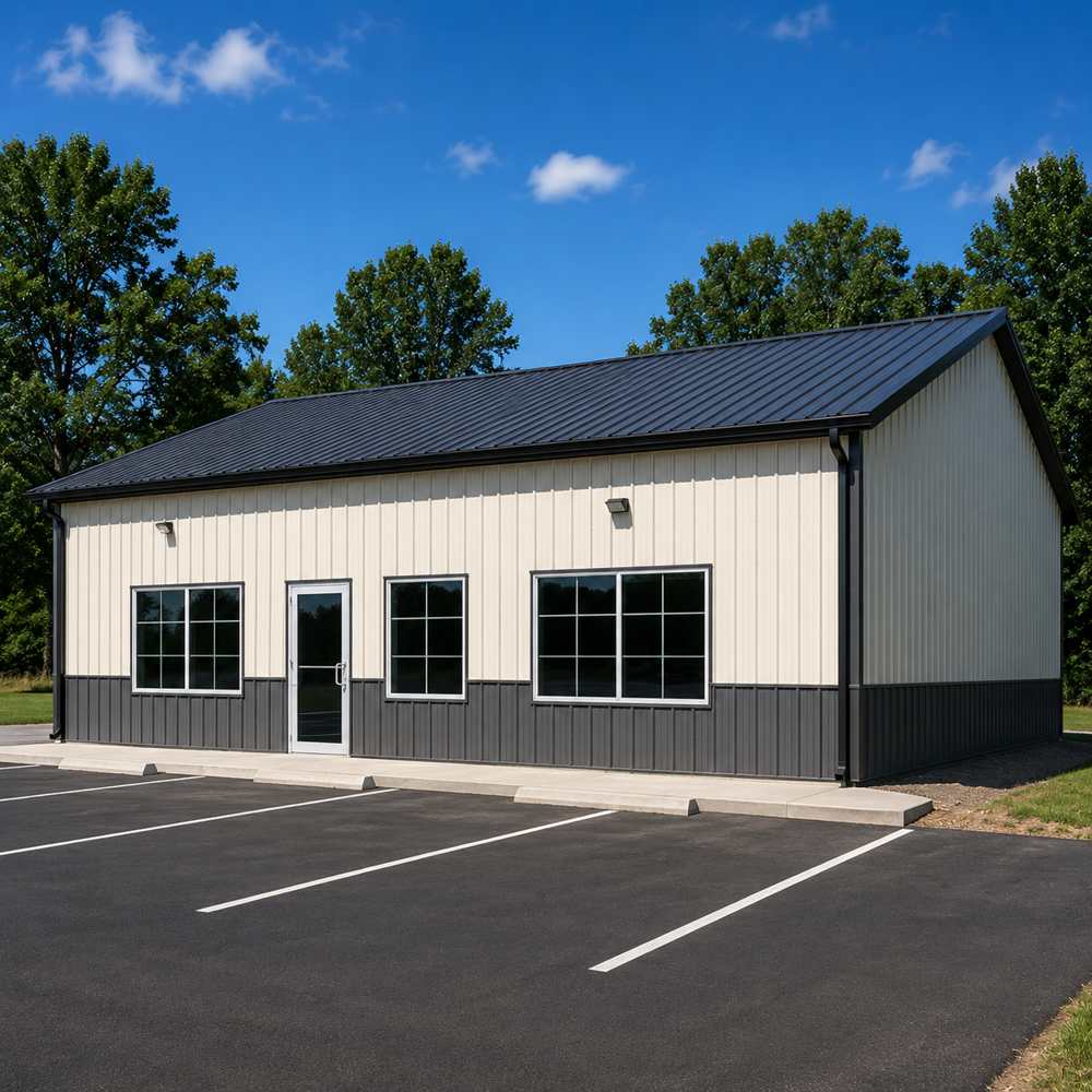40x25 metal commercial building — steel commercial workspace