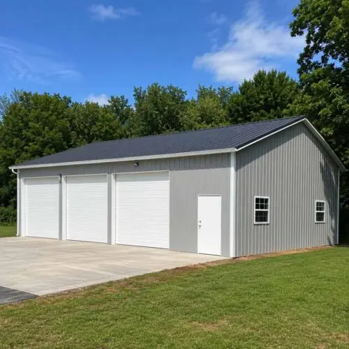 40×25 Three-Car Detached Garage Metal Building Kit