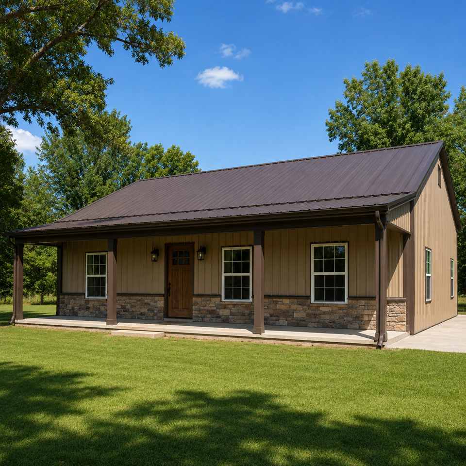 40x25 metal residential building — steel home / barndominium shell