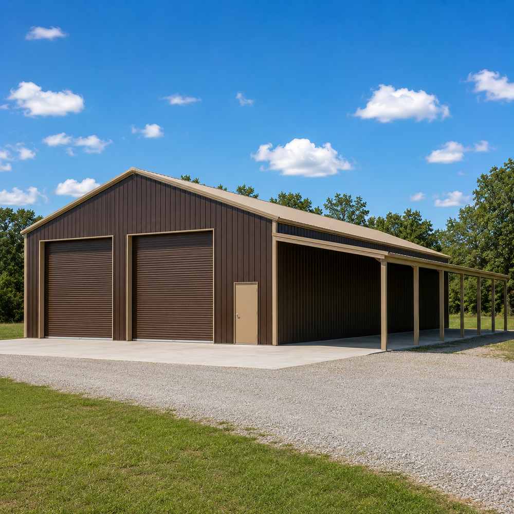 40x80 Metal Building - Lean-To