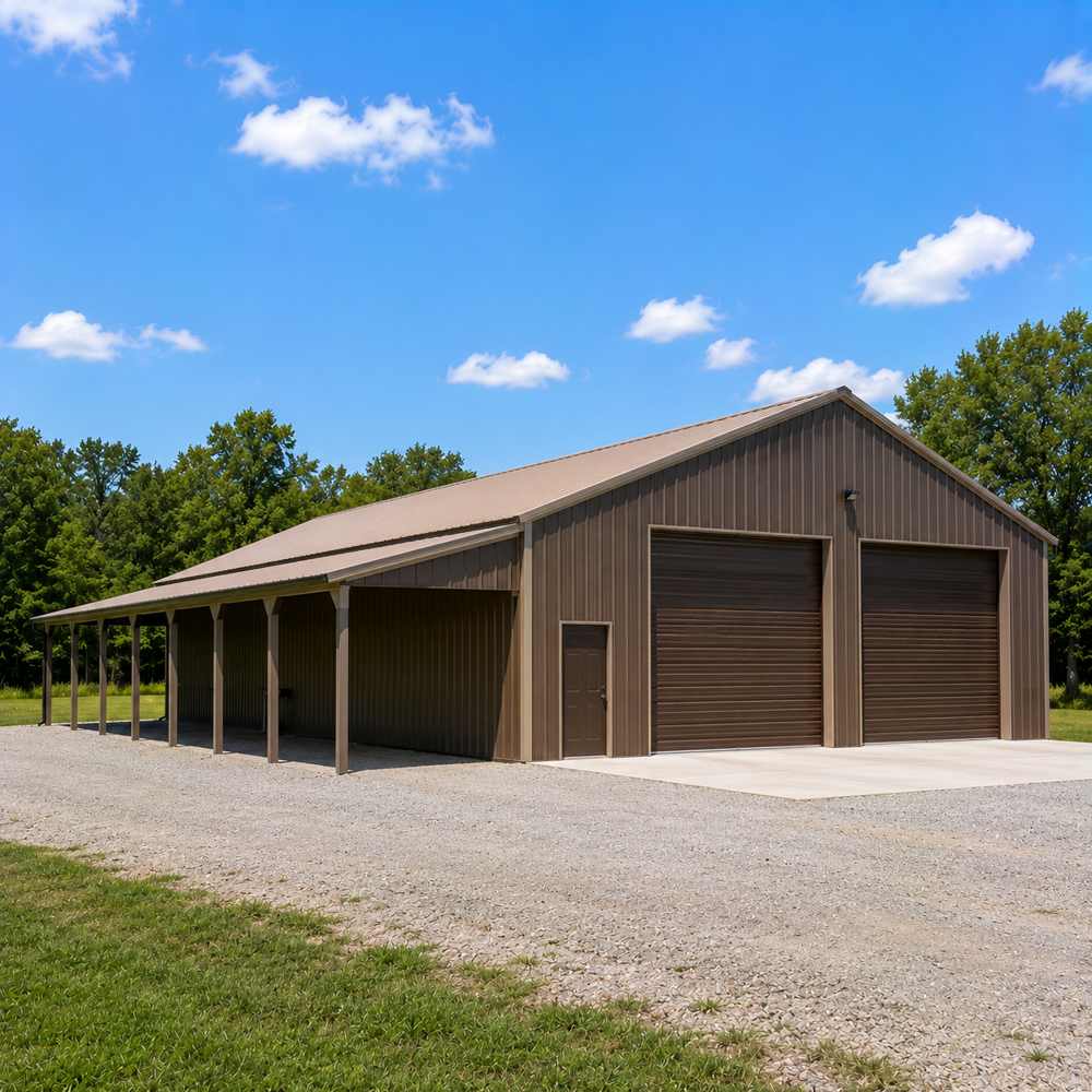50x60 Metal Building - Lean-To