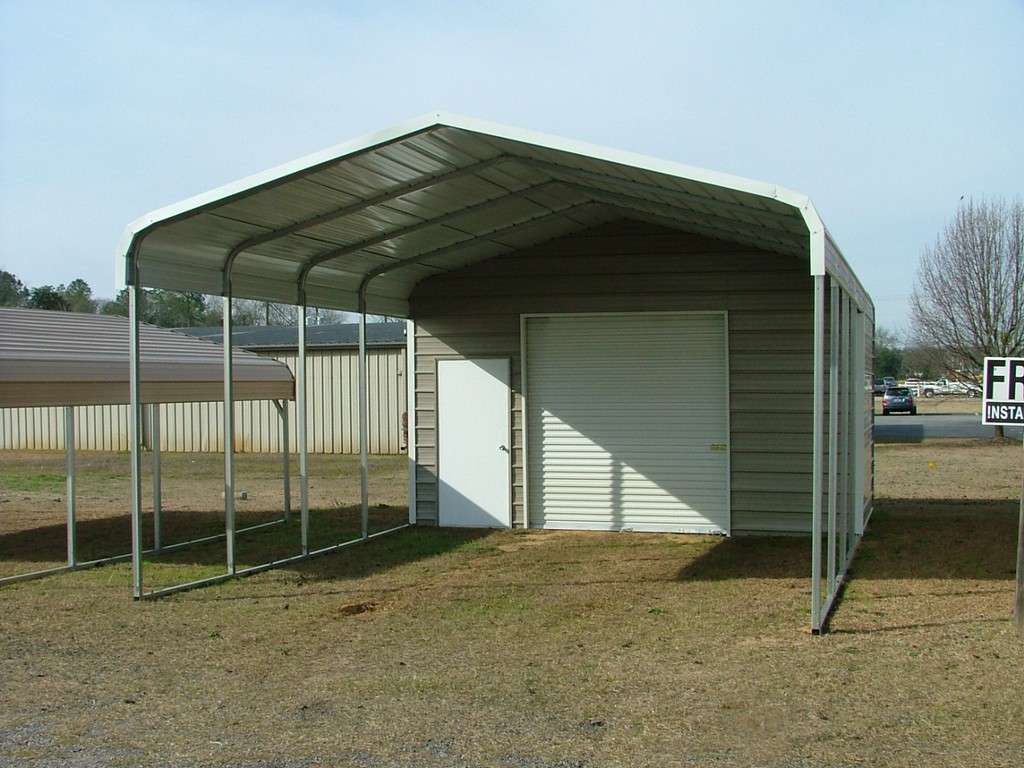 Utility carport with side panels